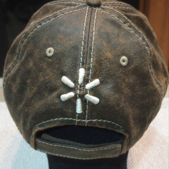 Port Authority Brown Faux Suede Cancer Awareness Adjustable Ballcap - Picture 3 of 6